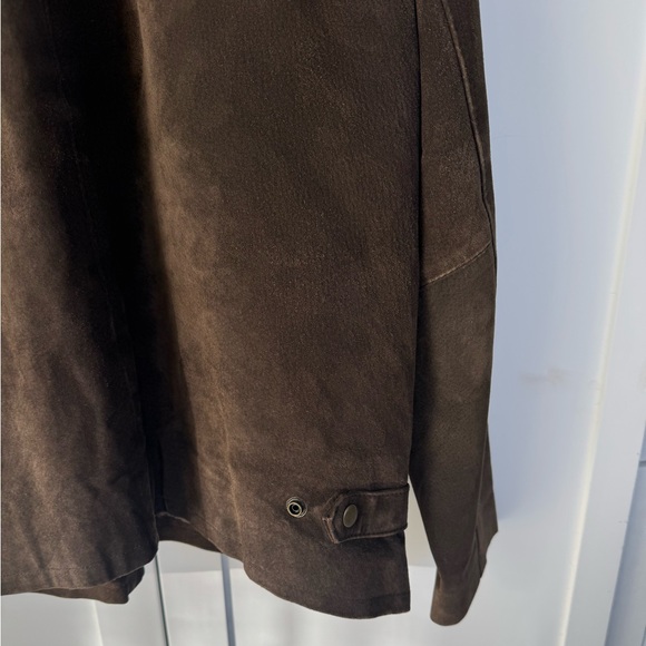 JLC Men’s Brown Suede Leather Bomber Jacket Zip Up Coat Size L - Picture 8 of 12